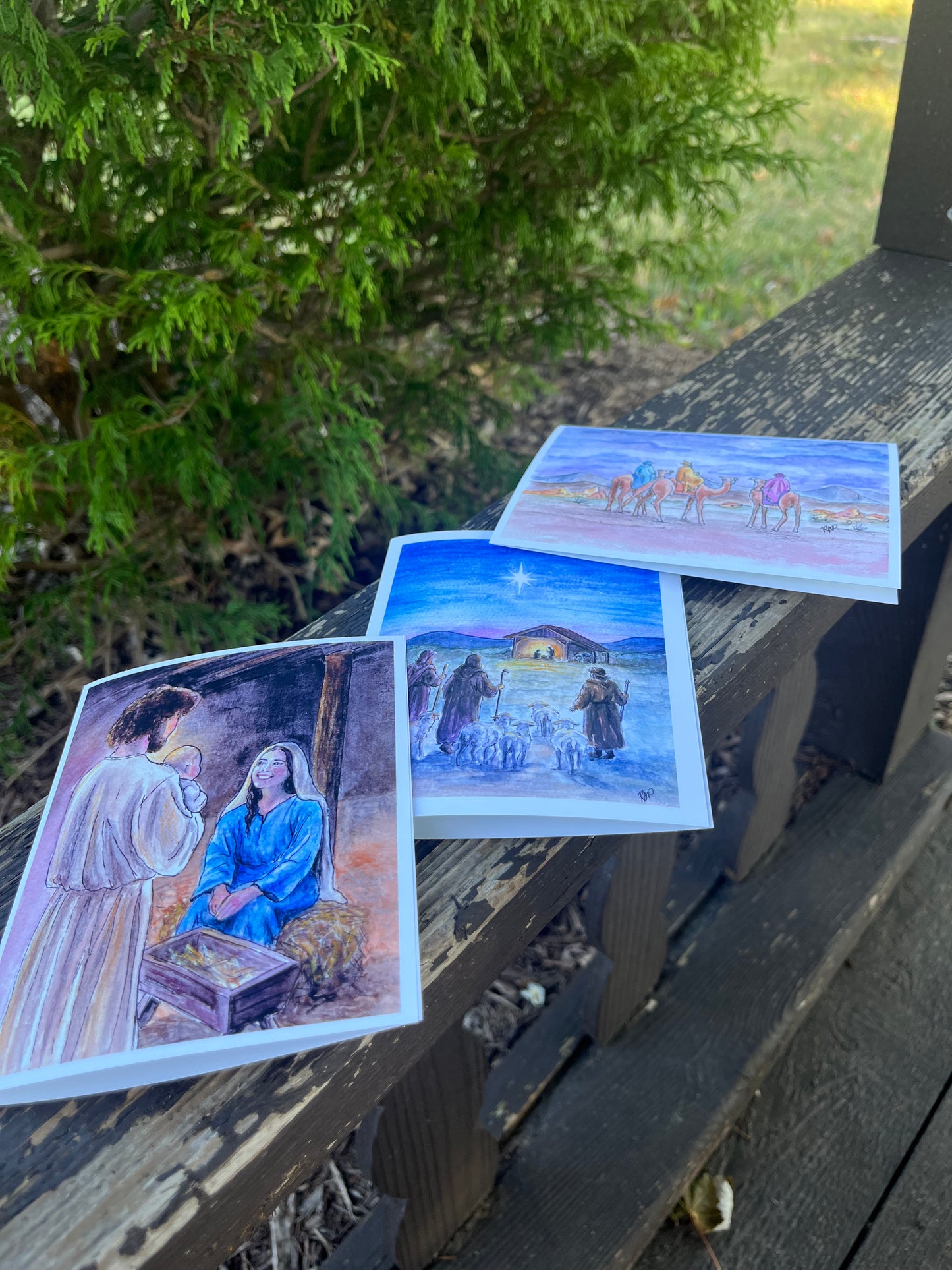 Christmas Cards - Set of 6 - Original Watercolor Artwork