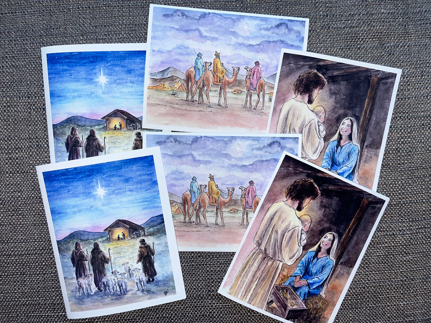 Christmas Cards - Set of 6 - Original Watercolor Artwork