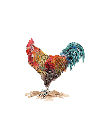 Rooster and Hen Greeting Cards - Set of 4